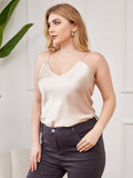 SilkSilky-NL Diepe V-Hals Grote maten Cami-Top Beige 003