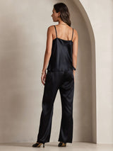[Zwart] SilkSilky-NL Spaghetti Strap Cowl Neck Cami-Top 002