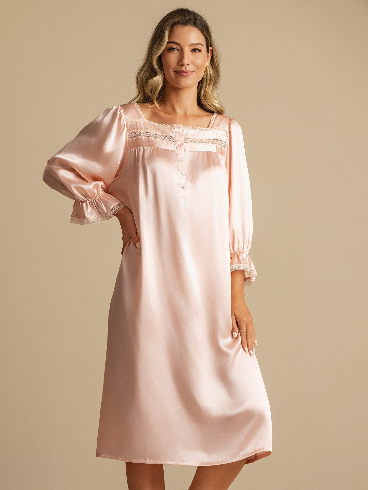 [Lichtroze] SilkSilky-NL Zijde Nightgown 003