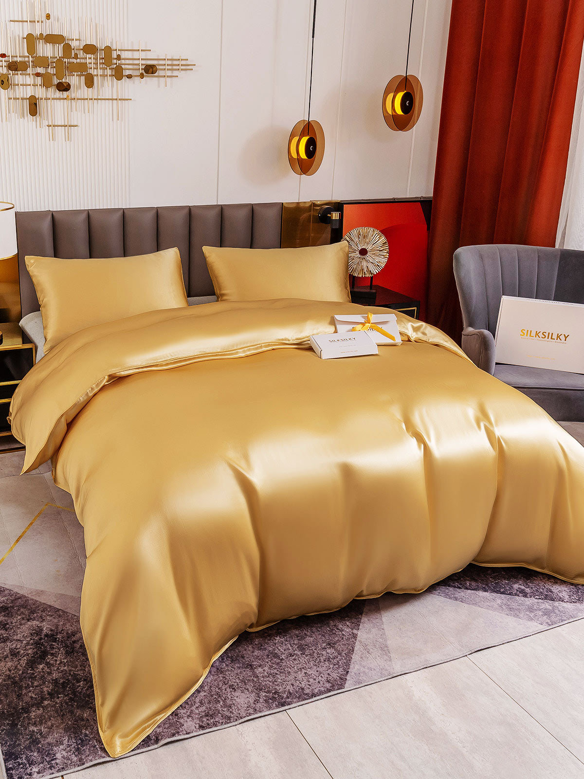 [Champagne] SilkSilky-NL 19Momme Bedding Set 001