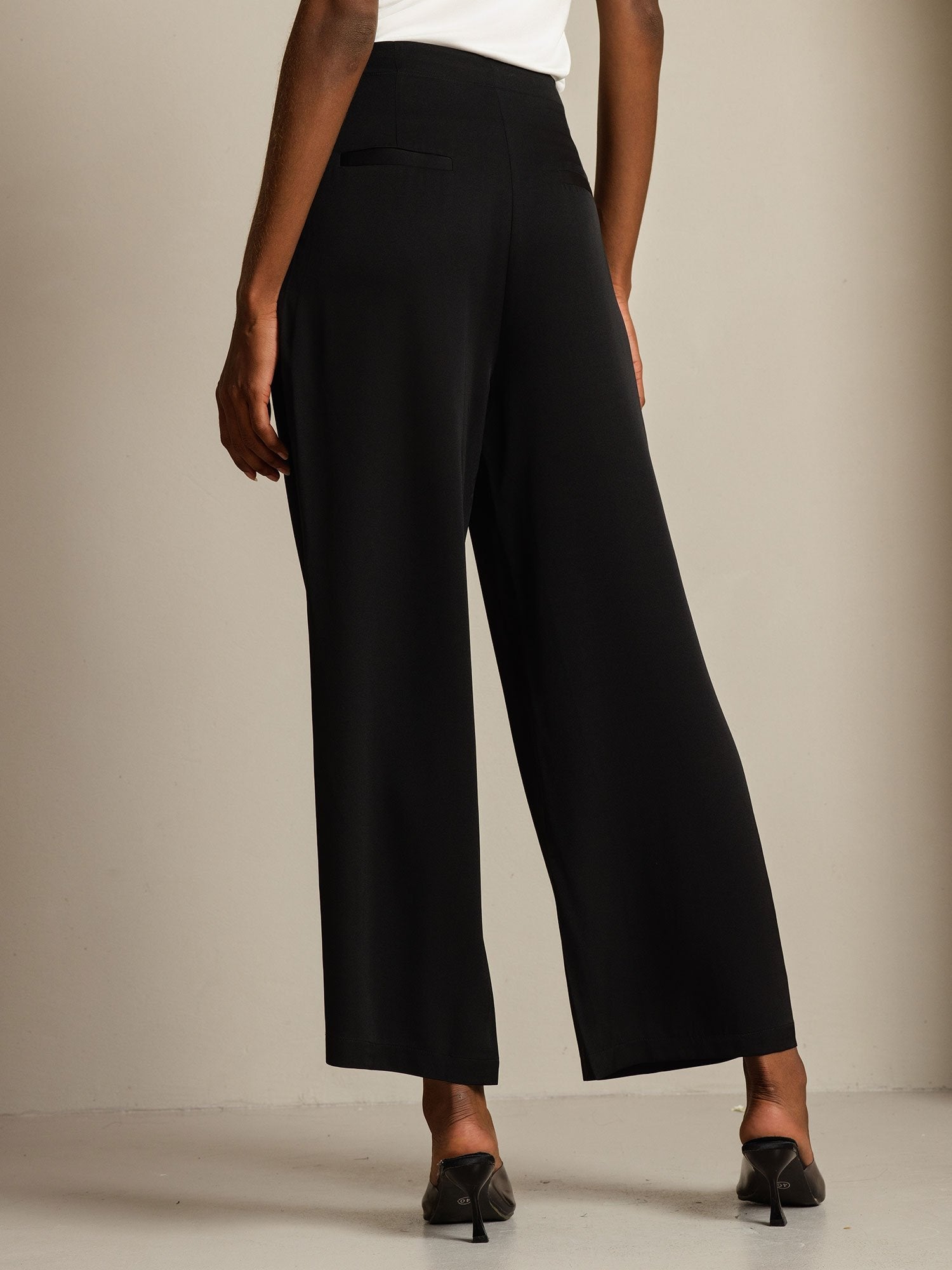 [Zwart] SilkSilky-NL 19Momme Zijde Womens Pants 002
