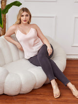 [Roze] SilkSilky-NL Spaghetti Bandjes V Hals Grote maten Cami-Top 005