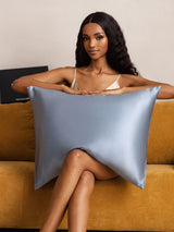[Grijsachtig Blauw] SilkSilky-NL 22Momme Pillowcase 007