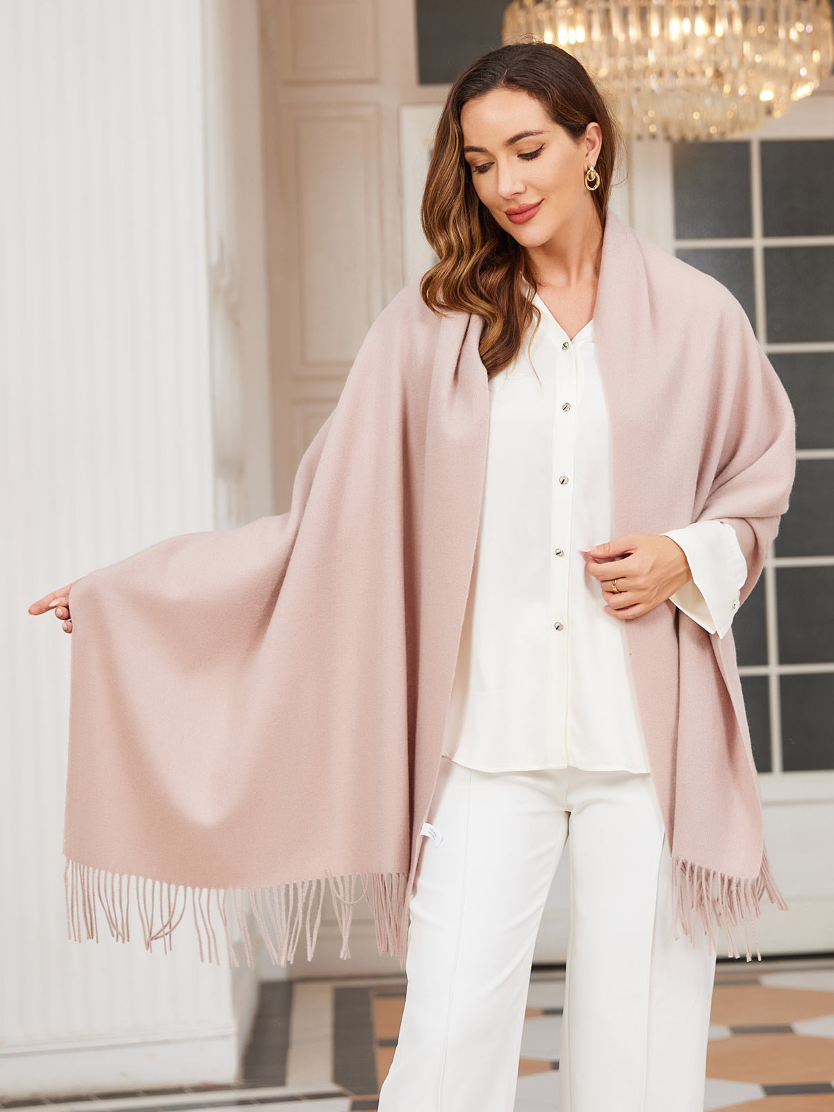 [Lichtbeige] SilkSilky-NL Wol Scarf 001