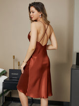 [Karamel] SilkSilky-NL Spaghetti Strap V Neck Nachthemd 004
