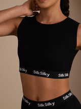 [Zwart] SilkSilky-NL Sleeveless Crew Neck Cami-Top 006