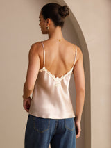 [Roze] SilkSilky-NL Spaghetti Strap V Neck Cami-Top 002