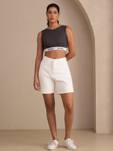 [Grijs] SilkSilky-NL Sleeveless Crew Neck Cami-Top 006