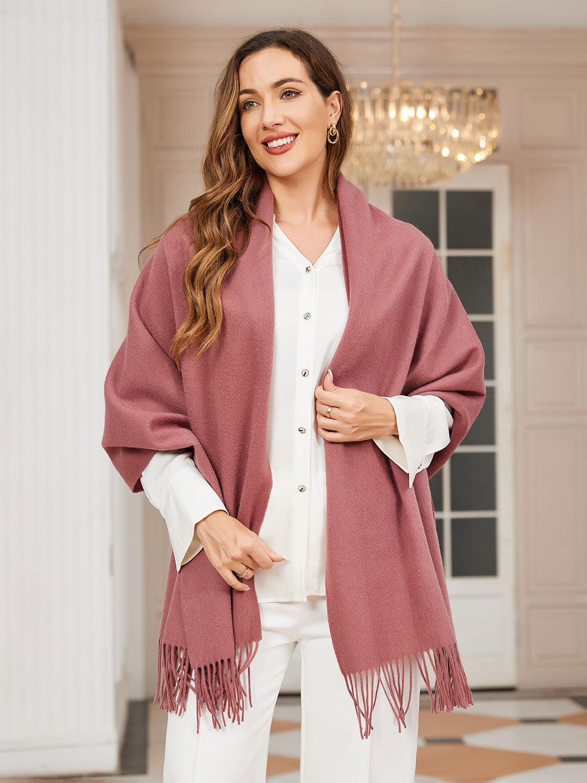 [Bleek Mauve] SilkSilky-NL Wol Scarf 003