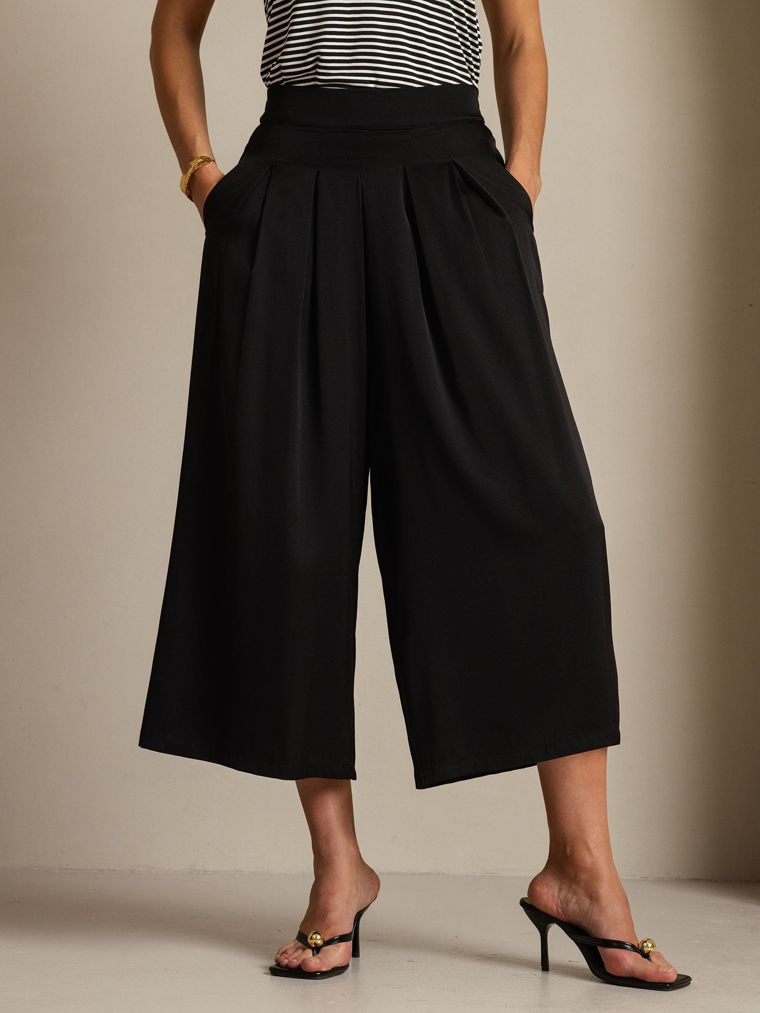 [Zwart] SilkSilky-NL 19Momme Zijde Womens Pants 001