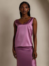 [Donkerpaars] SilkSilky-NL Sleeveless V Neck Cami-Top 004