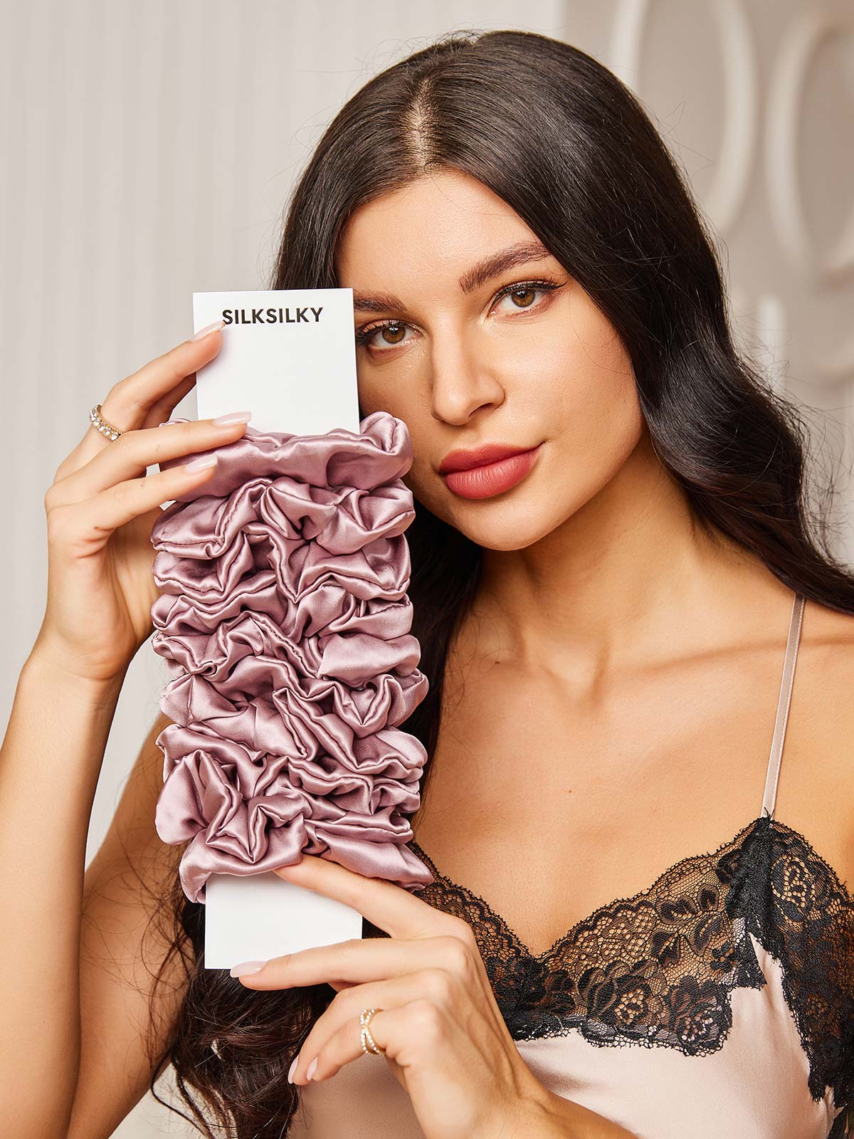 [Bleek Mauve] SilkSilky-NL 19Momme Scrunchie 001