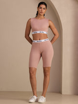 [Roze] SilkSilky-NL Sleeveless Crew Neck Women's Outfit Sets 006