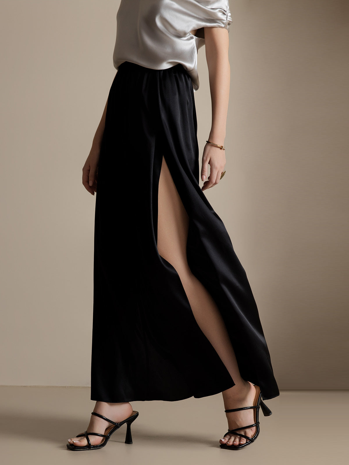 [Zwart] SilkSilky-NL 19Momme Zijde Womens Pants 003