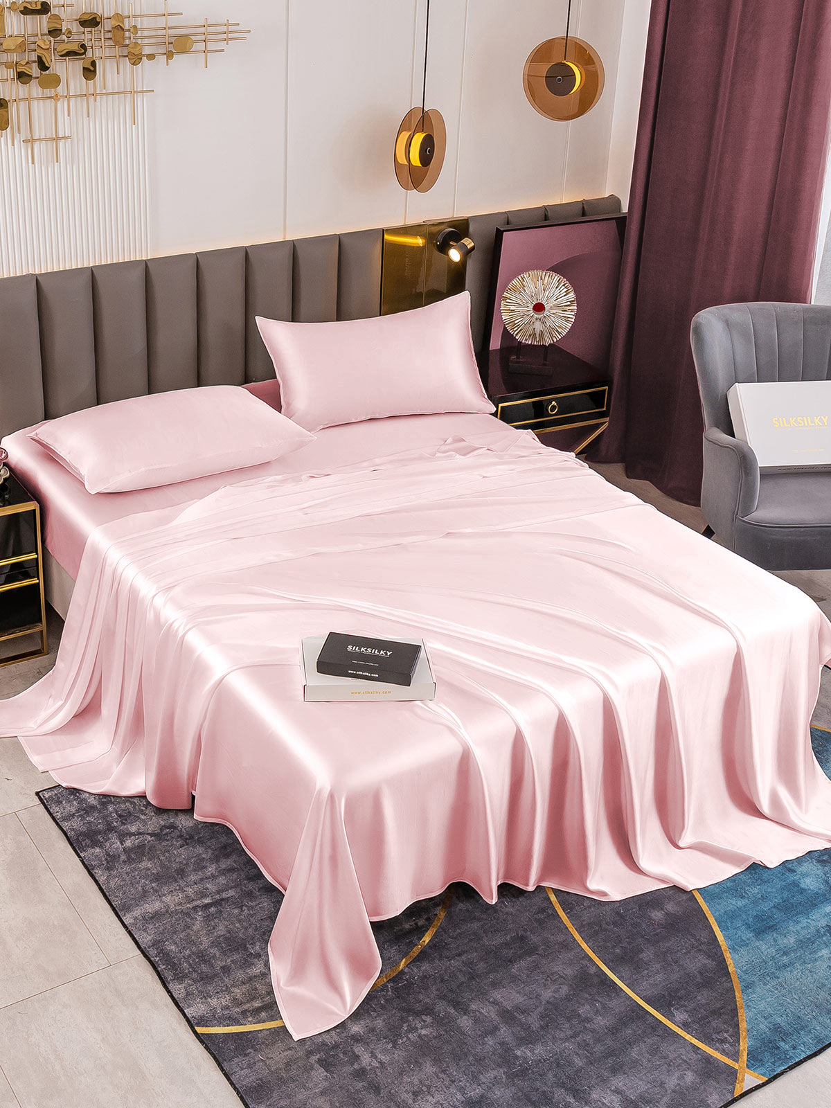 SilkSilky NL 19Momme Pure Silk Bedding Set Roze 001