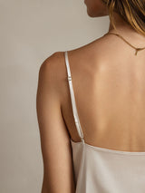 [Lichtgrijs] SilkSilky-NL 19Momme Spaghetti Bandjes Waterval Hals Cami-Top 005