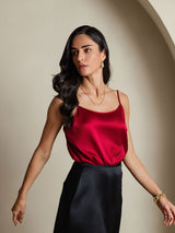 [Wijn] SilkSilky-NL Spaghetti Strap Cami-Top 001