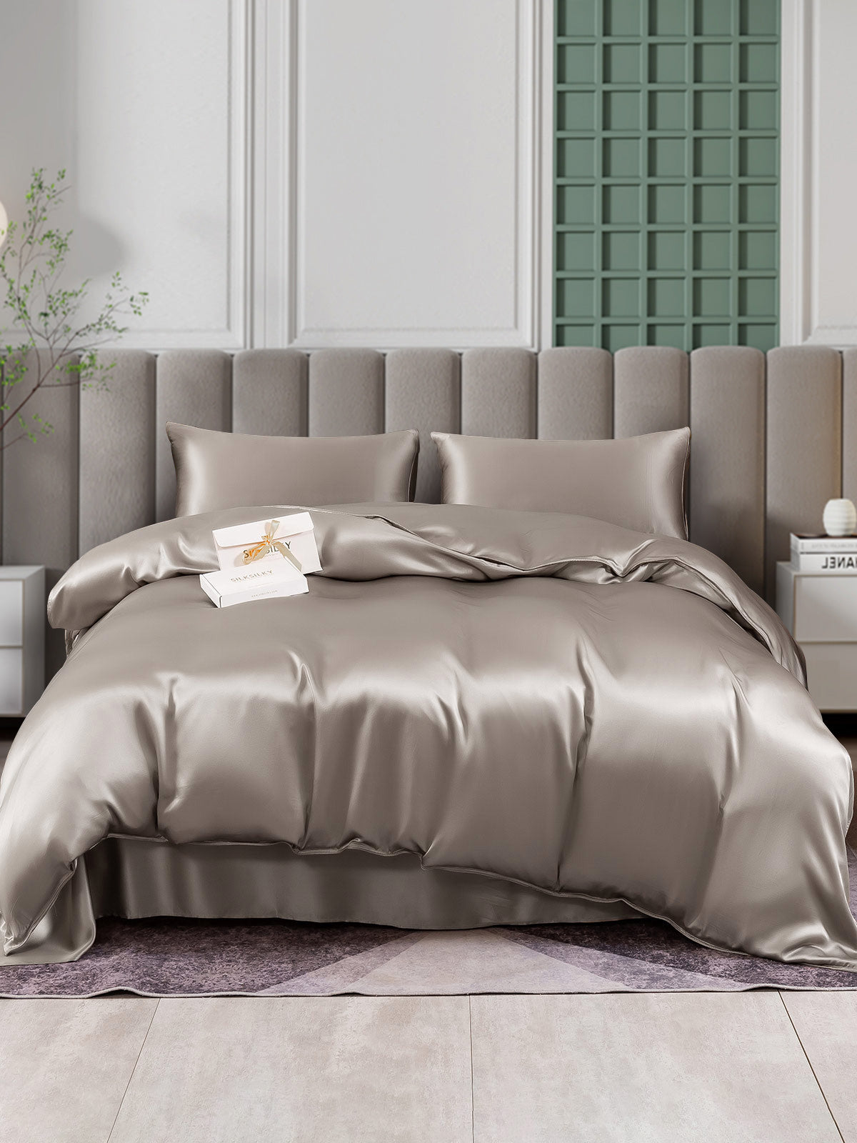 SilkSilky NL 25Momme Pure Silk Bedding Set Grijs 001