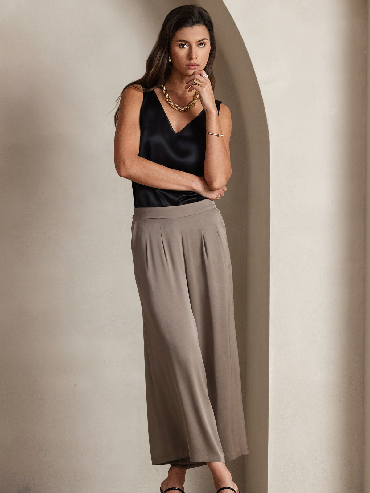 [Zwart] SilkSilky-NL 19Momme Zijde Camisoles 005