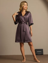 [Paars Grijs] SilkSilky-NL Half Sleeve Dames Kamerjas 004