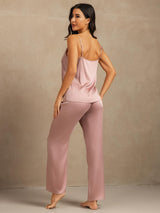 [Perzikhuid] SilkSilky-NL 19Momme Spaghetti Bandjes Diepe Ronde Hals Cami-Set 002