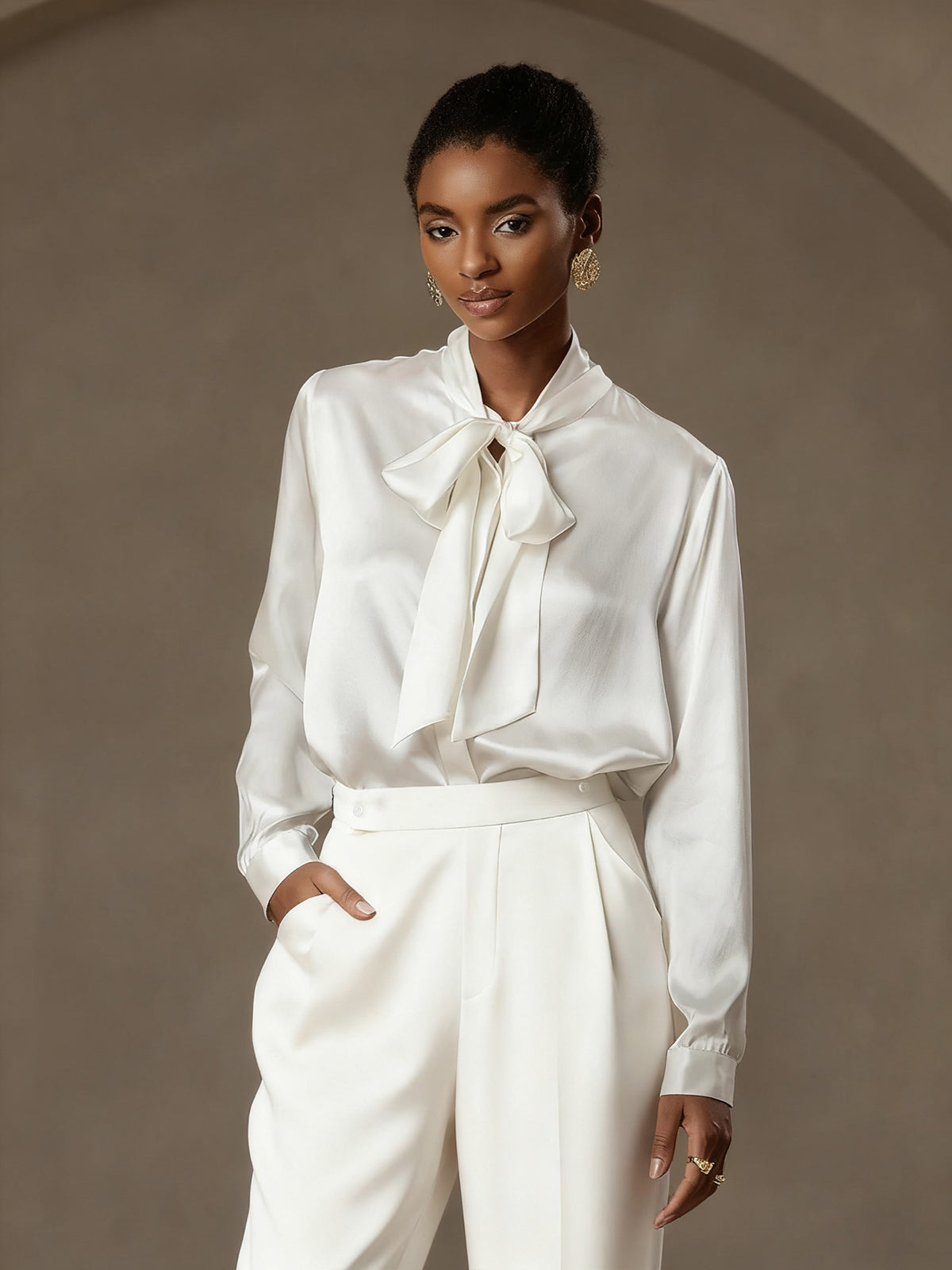 [Wit] SilkSilky-NL 19Momme Zijde Womens Pants 004