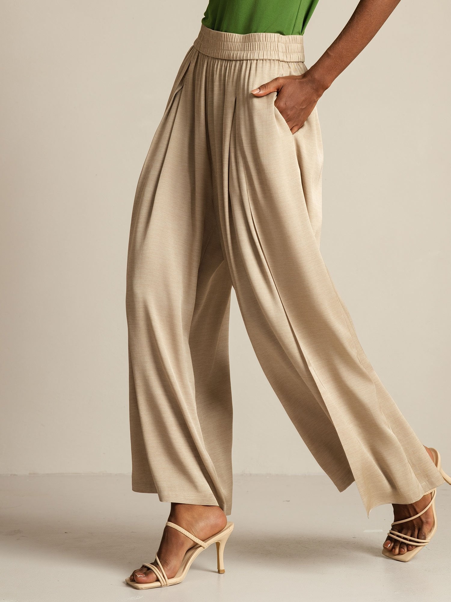 [Tan] SilkSilky-NL 19Momme Zijde Womens Pants 008