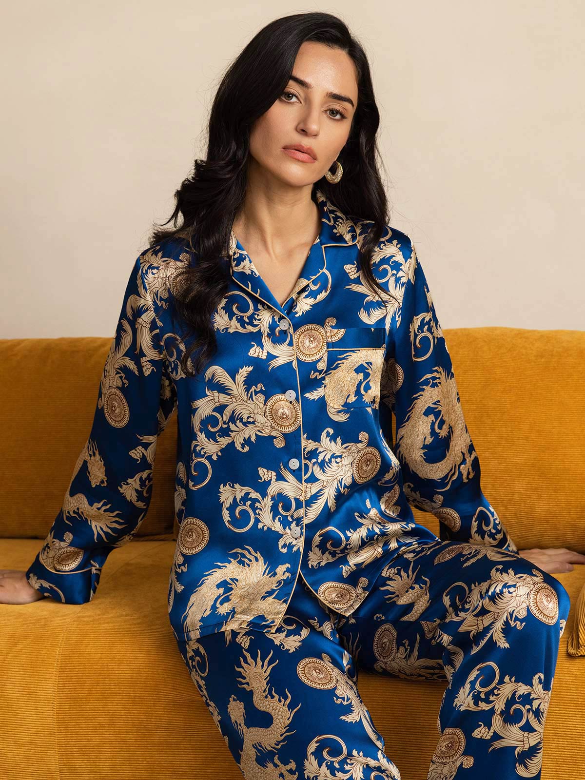 [Navy Draak] SilkSilky-NL Womens Pajamas 001