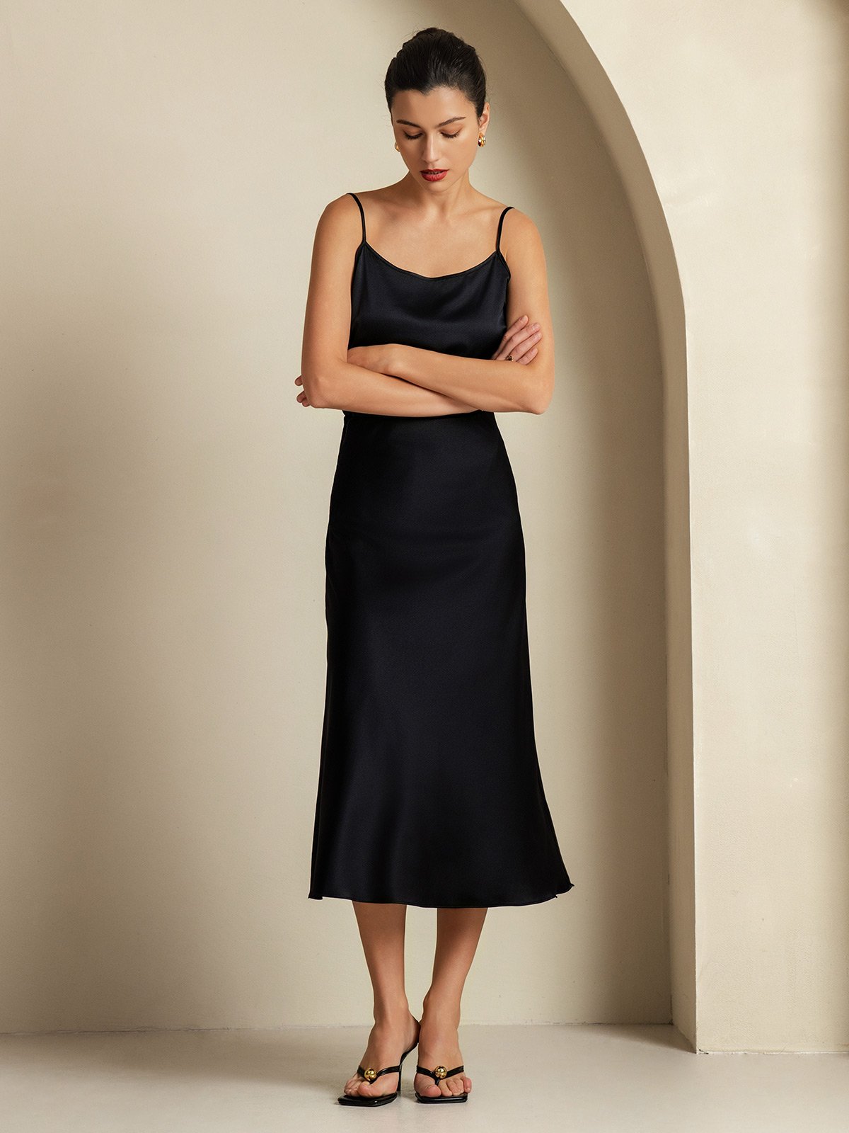 [Zwart] SilkSilky-NL 19Momme Zijde Womens Outfit Sets 004,