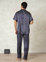 [MarineGinkgo] SilkSilky-NL Zijde Kraag Heren Pyjama Set 002