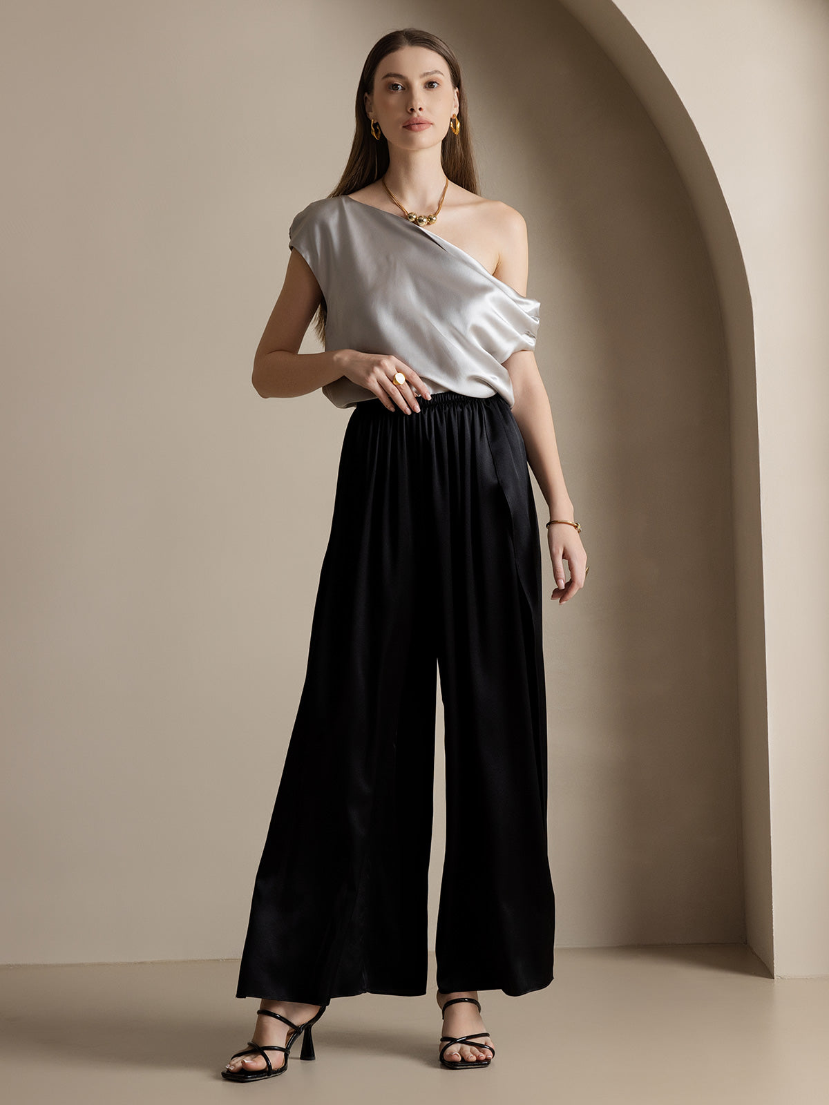 [Zwart] SilkSilky-NL 19Momme Zijde Womens Pants 006