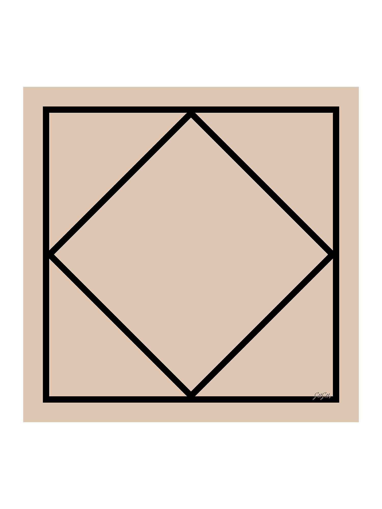 [Beige Vierkant] SilkSilky-NL Sjaal 001