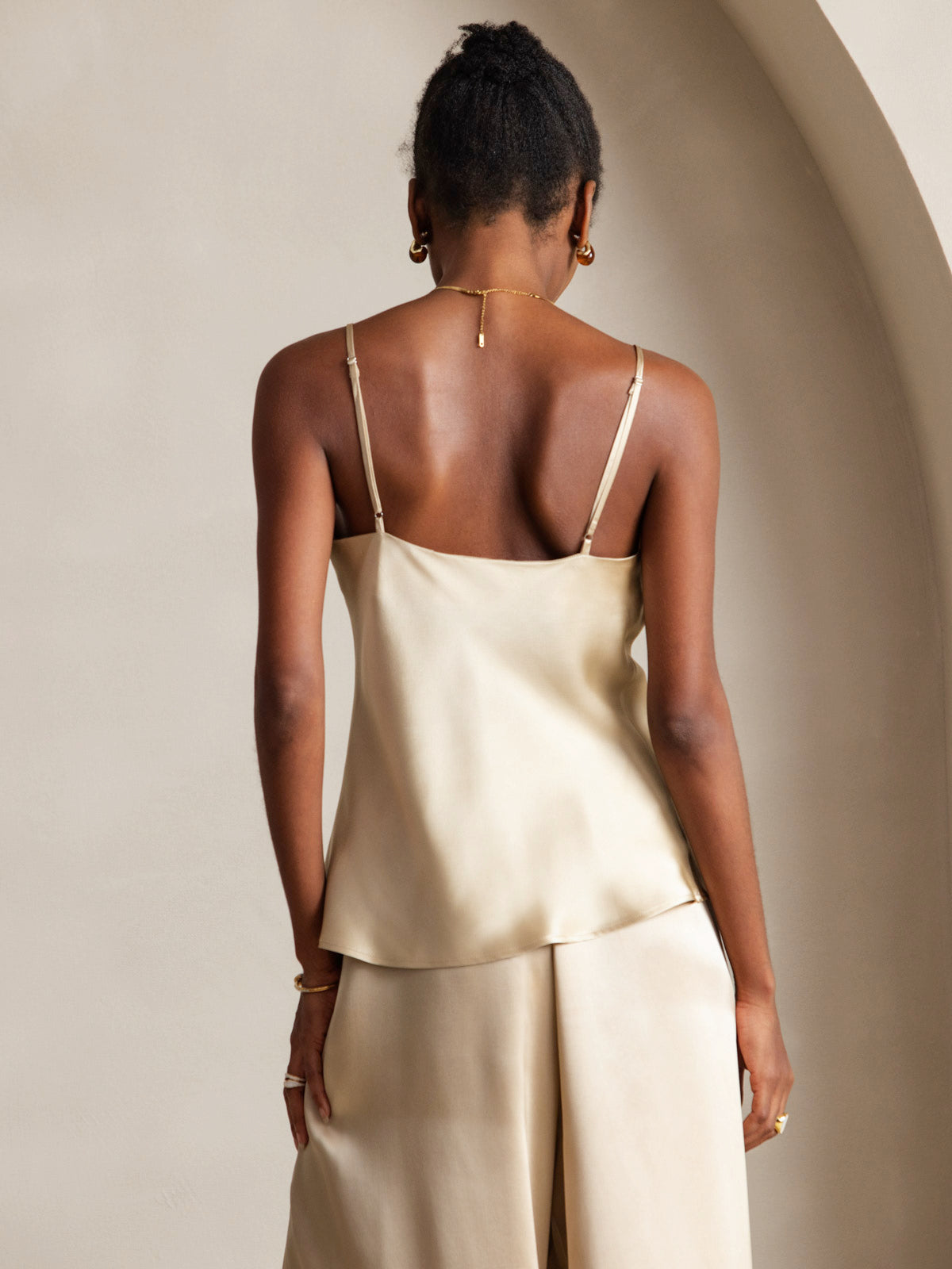 [Champagne] SilkSilky-NL V-Hals Cami-Top 002