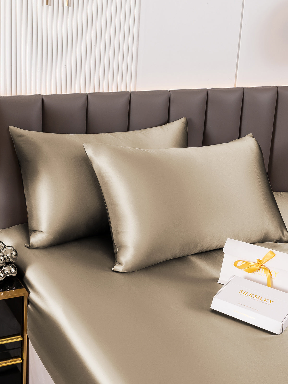 [Khaki] SilkSilky-NL 22Momme Pillowcase 002