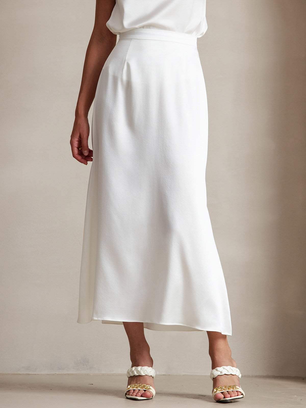 [Wit] SilkSilky-NL 19Momme Zijde Skirt 001