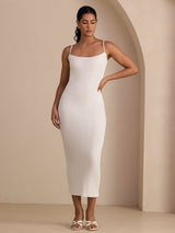 [Wit] SilkSilky-NL Square Neck Jurk 006