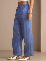 [Blauwe Krijtstreep] SilkSilky-NL Womens Pants 004