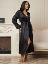 [Zwart] SilkSilky-NL Long Sleeve Dames Kamerjas 005