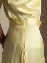 [Lichtgeel] SilkSilky-NL Spaghetti Strap Cowl Neck Women's Outfit Sets 004