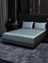 [Grijsachtig Blauw] SilkSilky-NL 19Momme Bedding Set 001