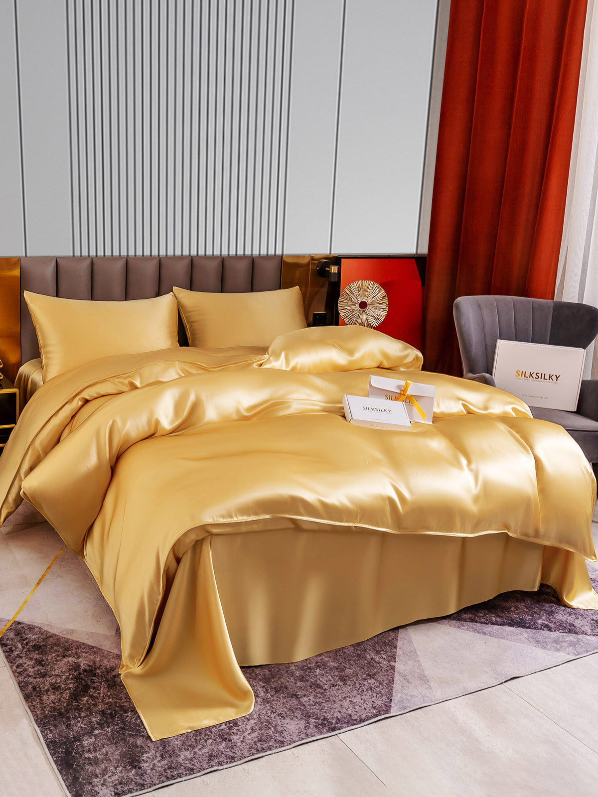 [Champagne] SilkSilky-NL 22Momme Bedding Set 004