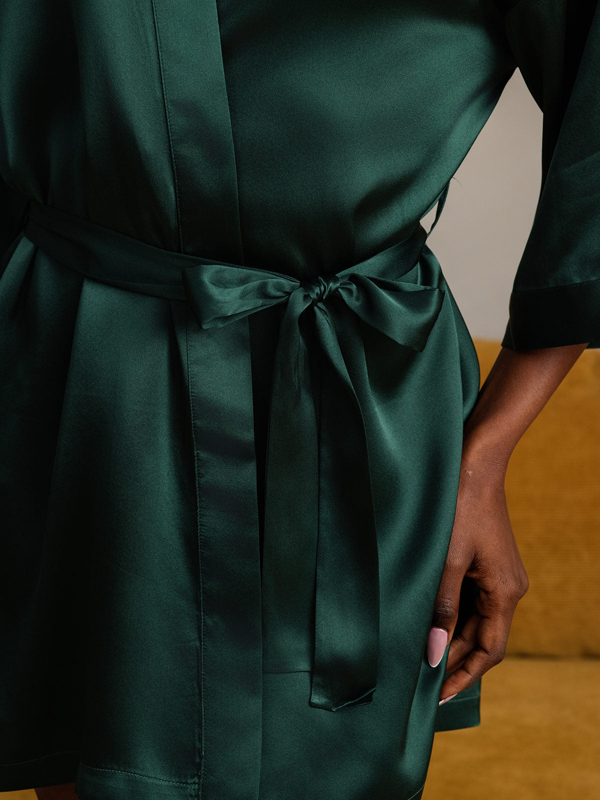 [Donkergroen] SilkSilky-NL Womens Robe 010