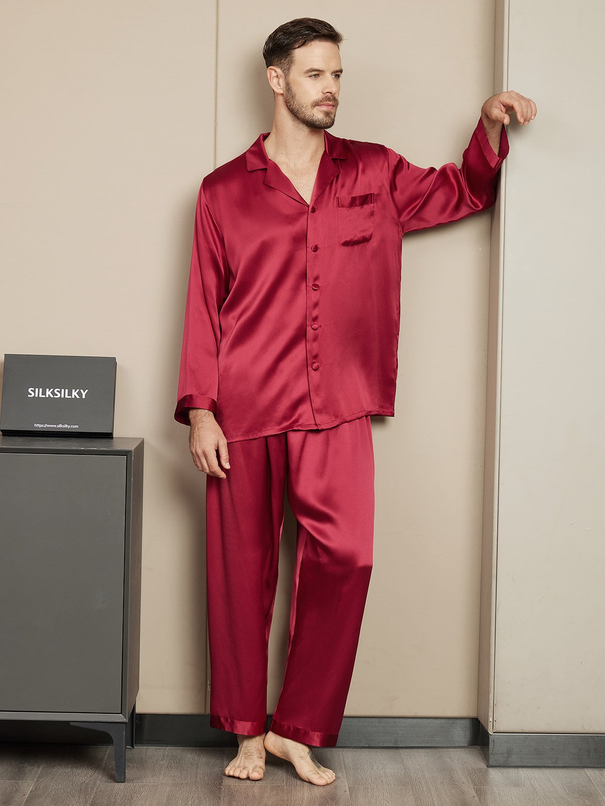 [Wijn] SilkSilky-NL Mens Pajamas 004
