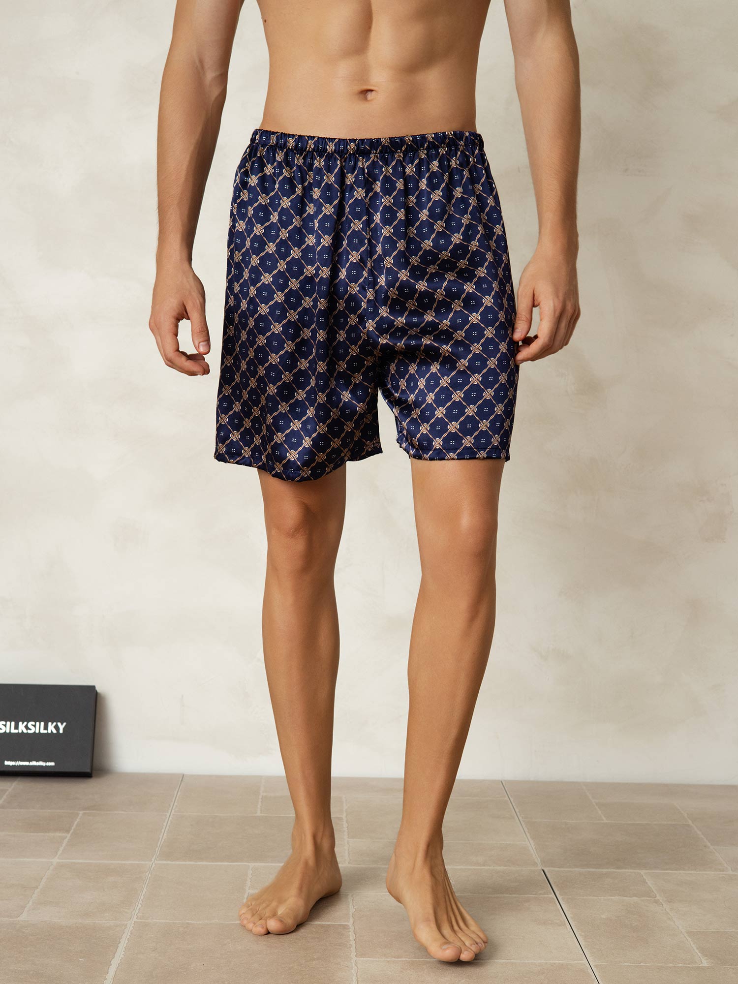 [Marine Ketting] SilkSilky-NL 19Momme Mens Sleep Bottoms 004