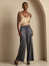 [Donkergrijs] SilkSilky-NL 19Momme Womens Pants 006