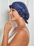 SilkSilky NL Pure Silk Sleep Cap Donkerblauw 005