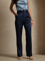 [Donkerblauw] SilkSilky-NL 19Momme Zijde Womens Pants 001