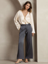 [Donkergrijs] SilkSilky-NL 19Momme Zijde Womens Pants 007,