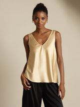 [Champagne] SilkSilky-NL Sleeveless V Neck Cami-Top 004