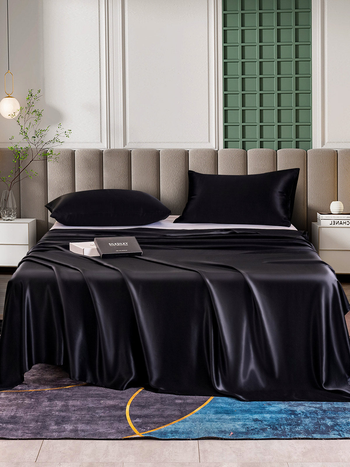 [Zwart] SilkSilky-NL 25Momme Bedding Set 001